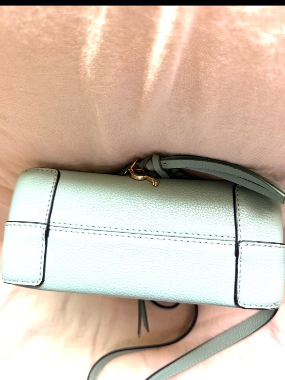 SEE BY CHLOÉ Joan Mini Textured-leather And Suede Shoulder Bag In Green - Picture 6 of 7